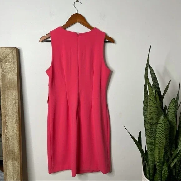Ivanka Trump Pink Sheath Dress with Ruffle Overlay Size 12 - Picture 3 of 10